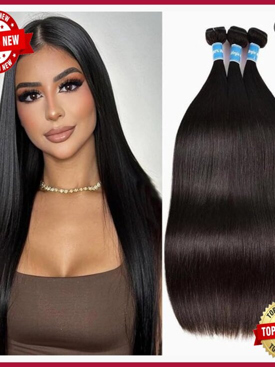 3 Bundles Straight Brazilian Virgin Human Hair Extensions 20-24 Inch main image 6